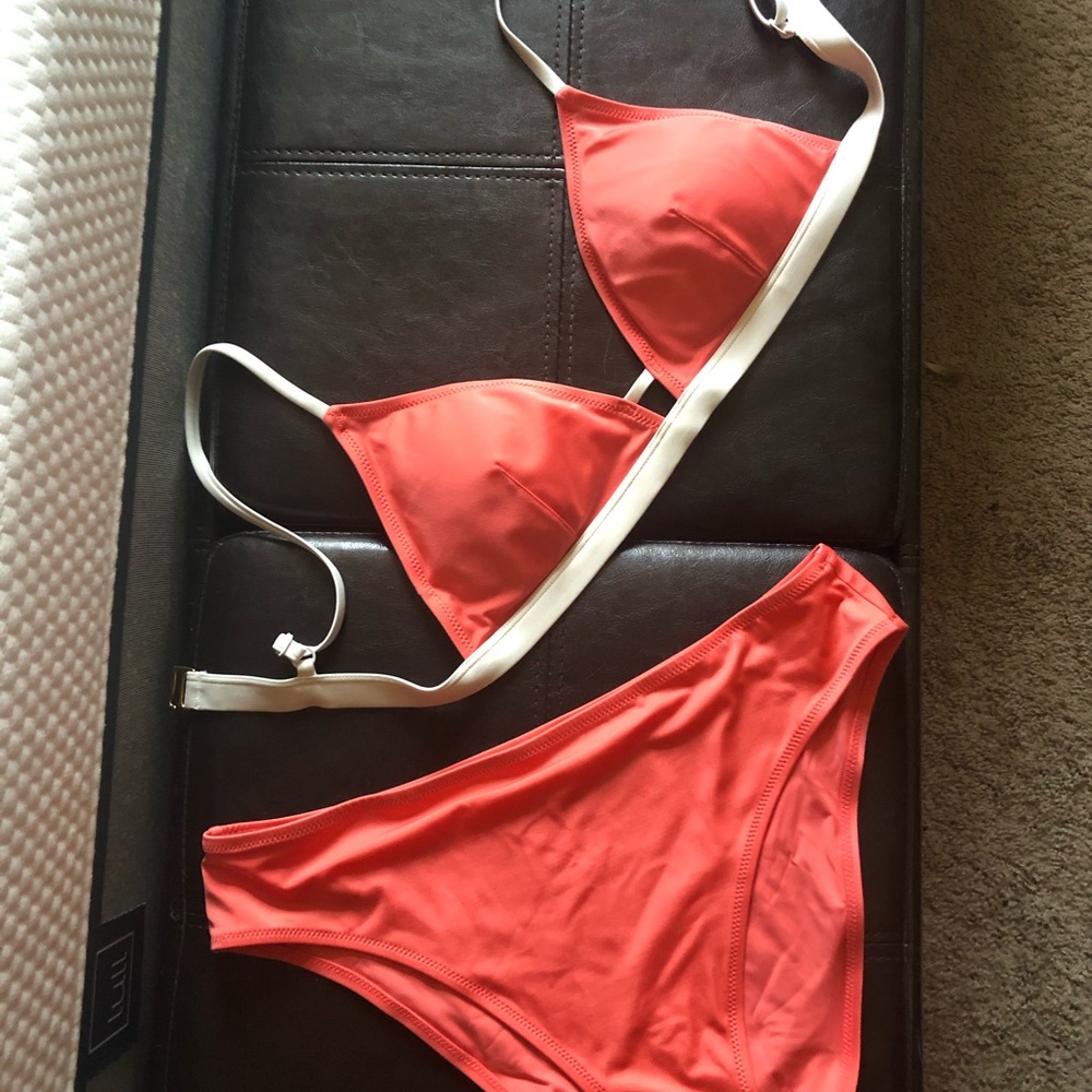 Lively top and bottom orange swim bikini set